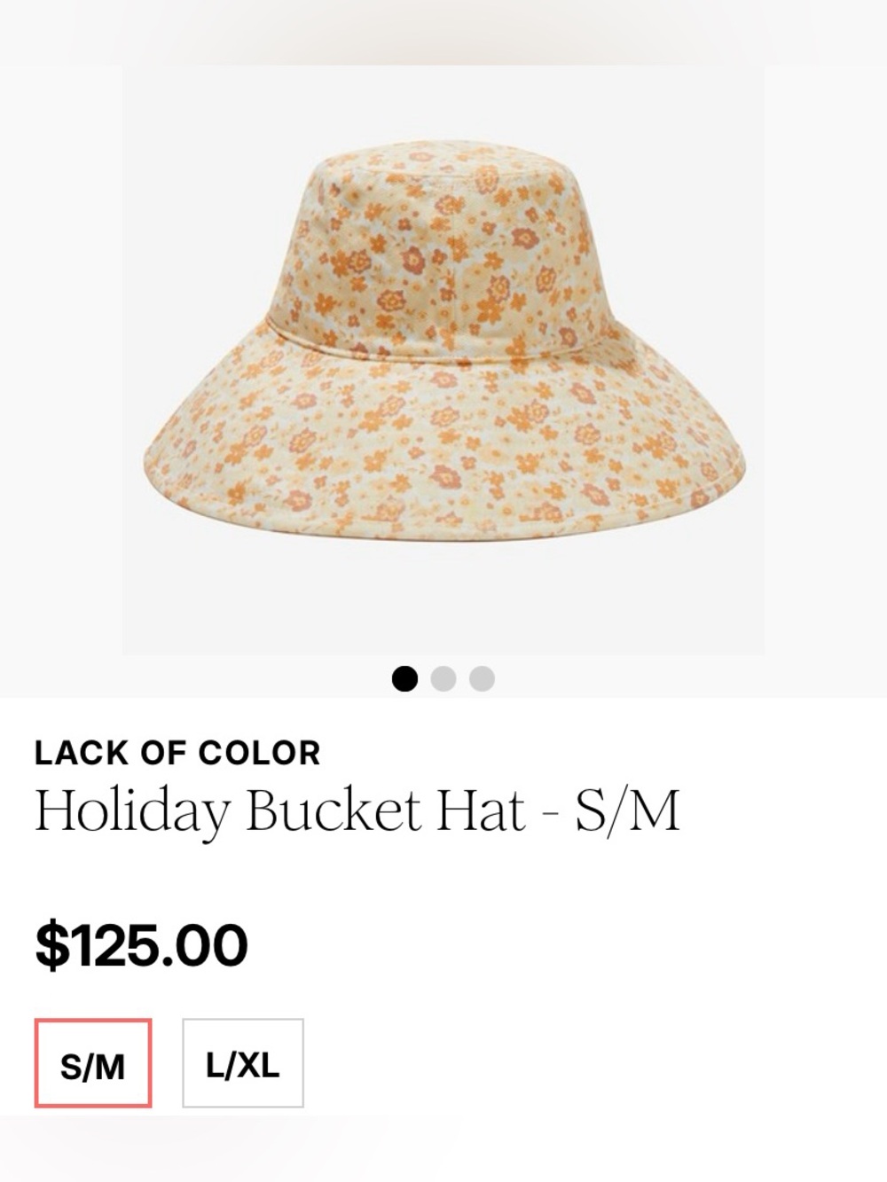 Lack Of Color Cream Bucket Hat with Orange Floral